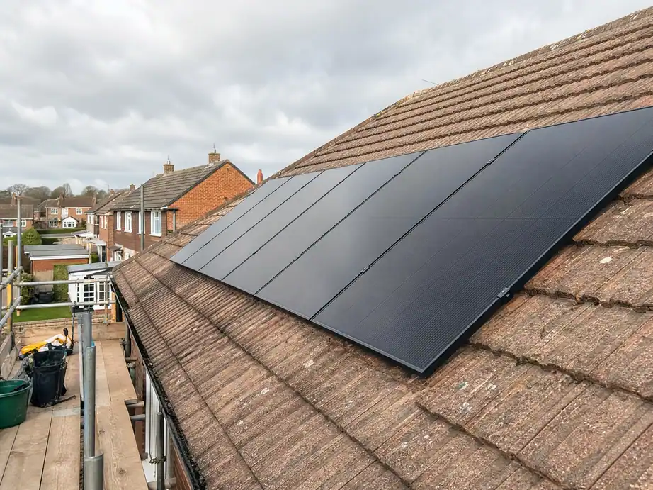 The same solar panels clean after a service, Birmingham