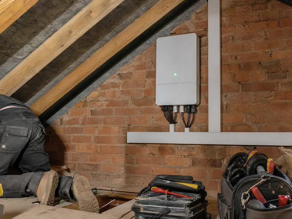 The same wall with a new inverter and tidy cabling, Birmingham
